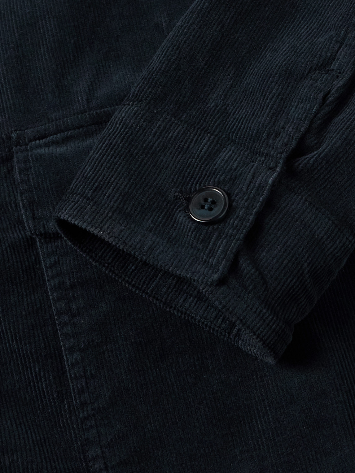 Officine Generale Ezel Garment Dye Cotton Corduroy Jacket Dark Navy In Blue
