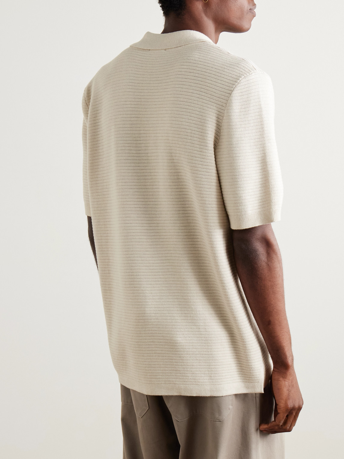 Apc A. P.c. Livio Heathered Polo Sweater In Neutral