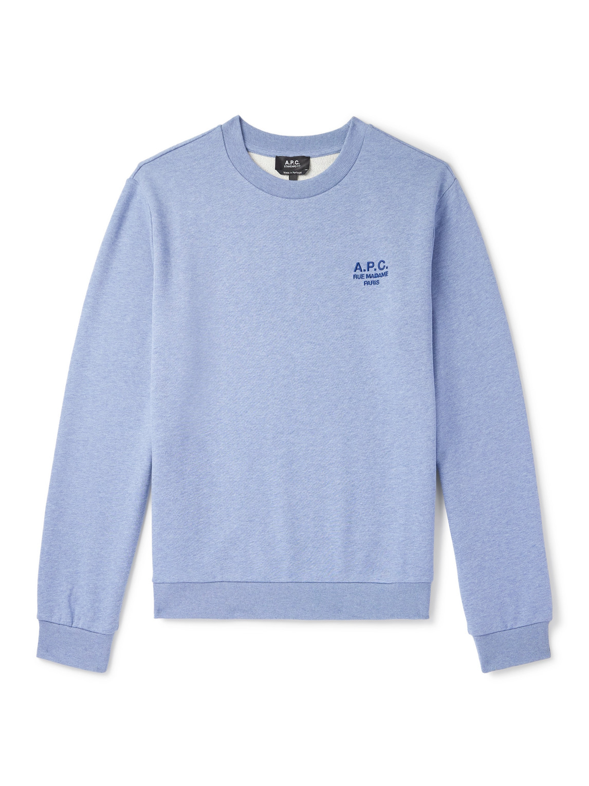 Apc Logo-embroidered Cotton-blend Jersey Sweatshirt