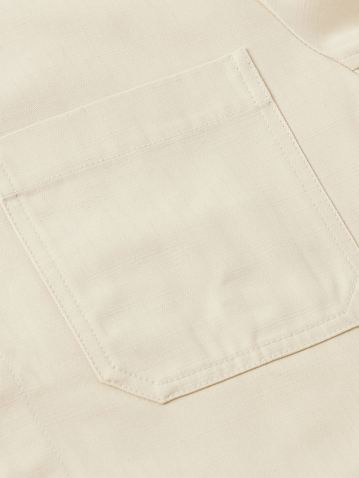 Apc Jeffray Herringbone Cotton Overshirt In Neutral