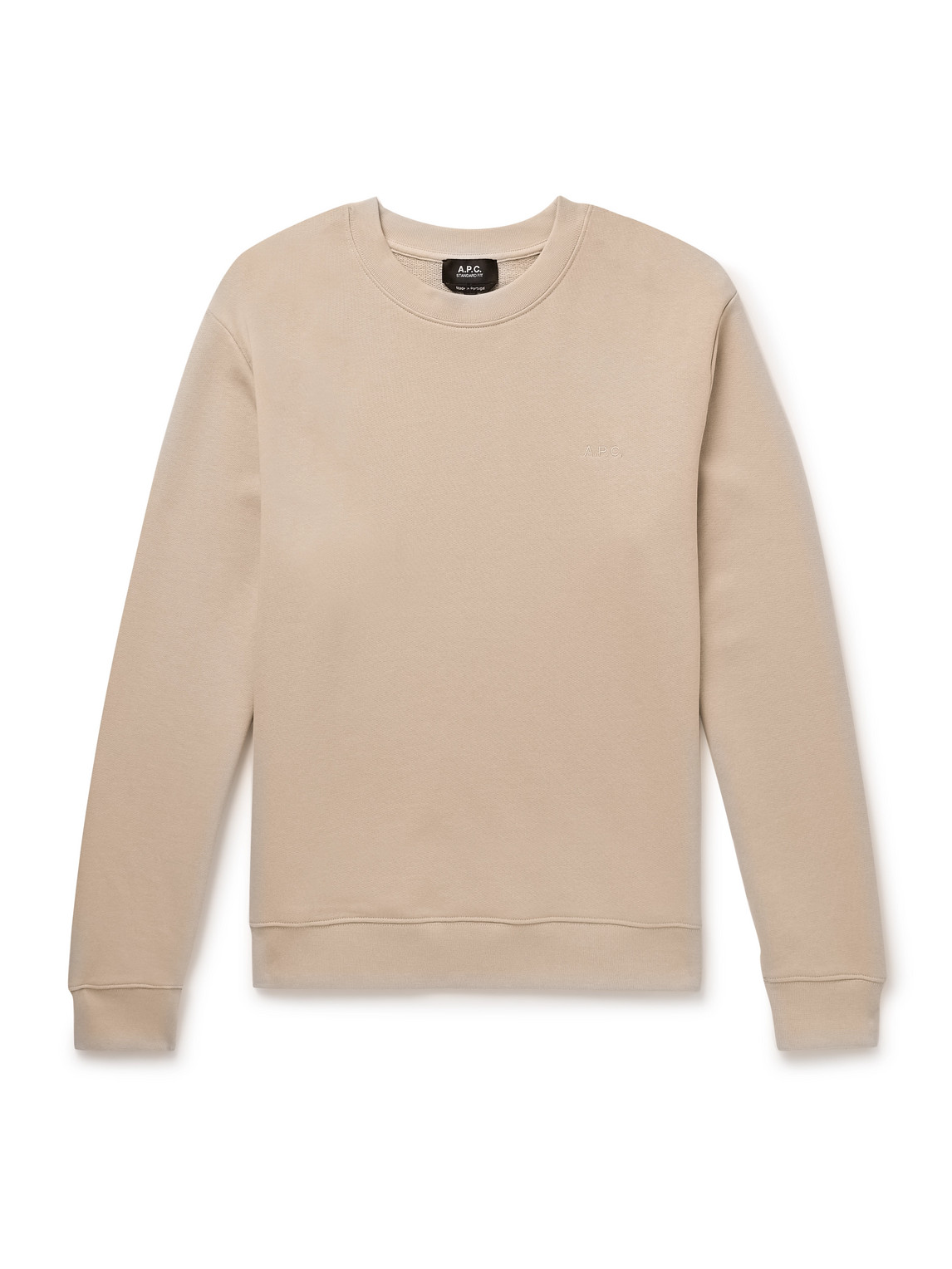 Apc Brodé Logo-embroidered Cotton-jersey Sweatshirt In Pink