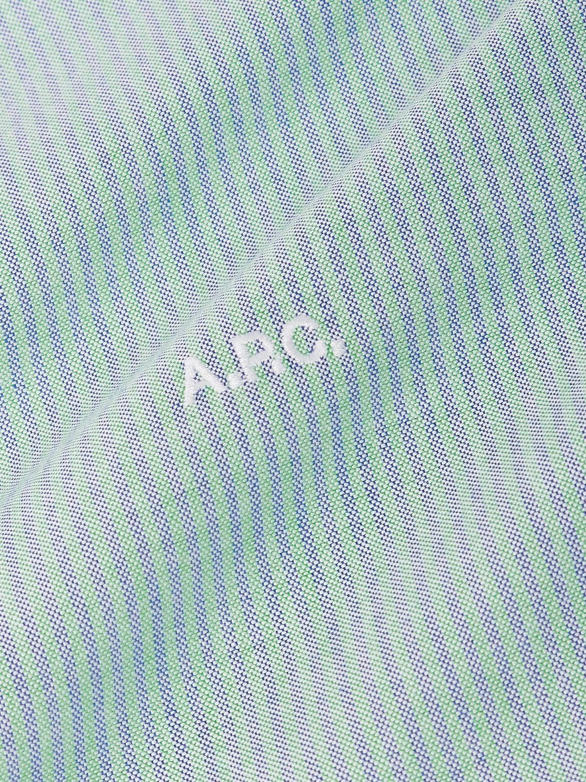 Apc Greg Button-down Collar Logo-embroidered Striped Cotton Shirt In Blue