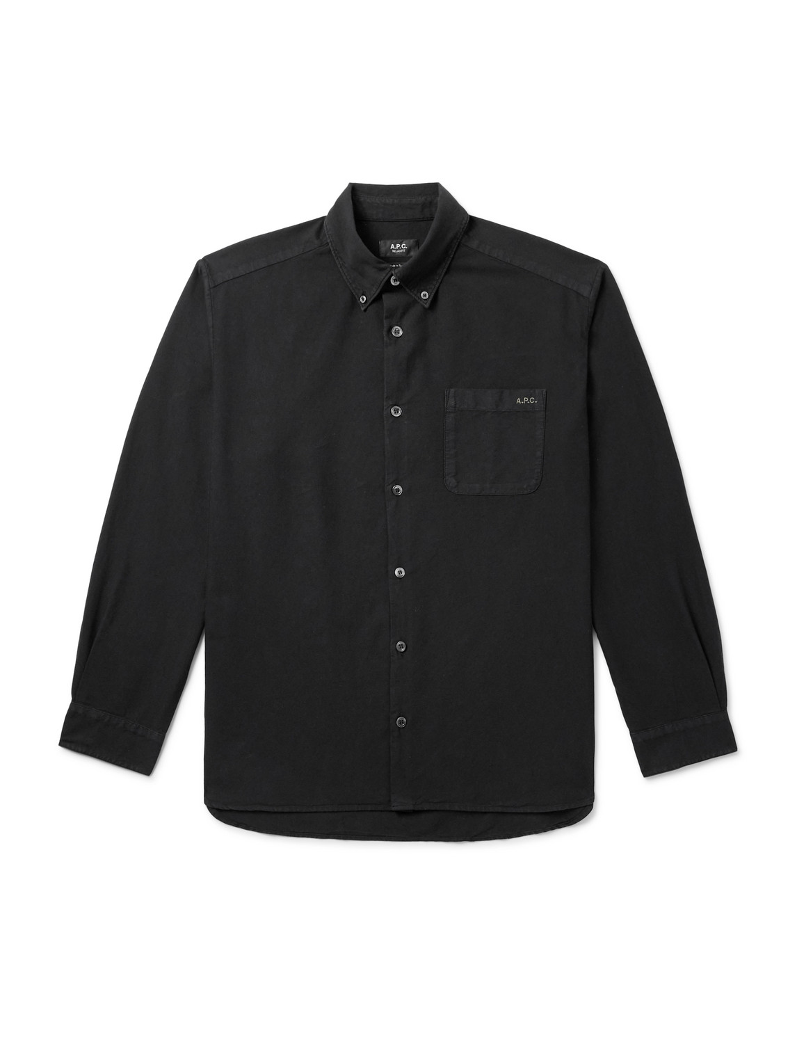 Mateo Button-Down Collar Logo-Embroidered Organic Cotton Shirt