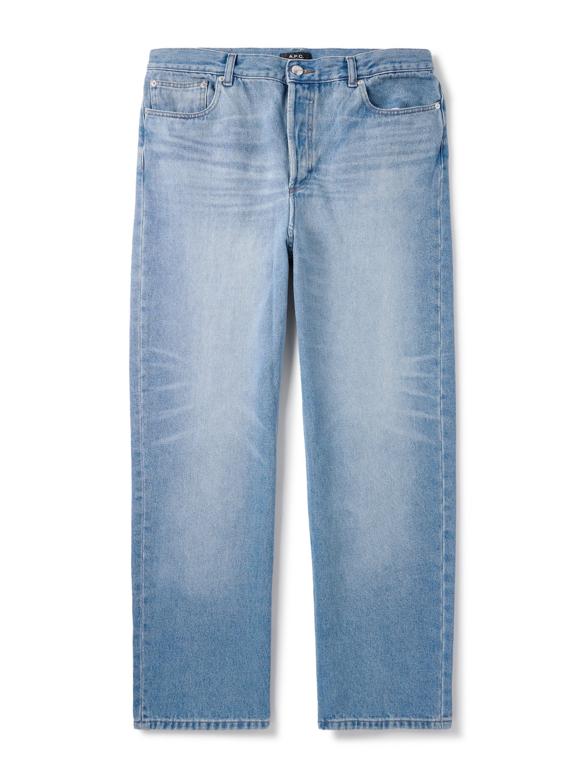 Apc Solal Straight-leg Stonewashed Jeans In Blue