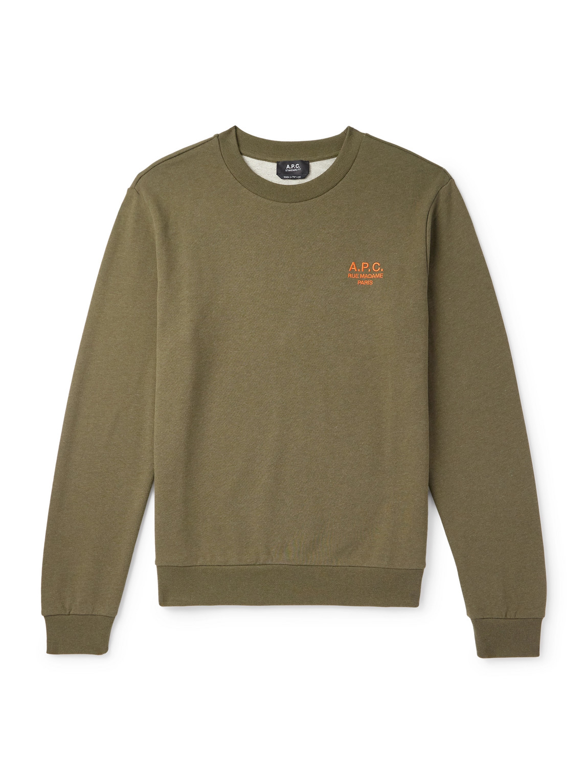 Apc Logo-embroidered Cotton-blend Jersey Sweatshirt