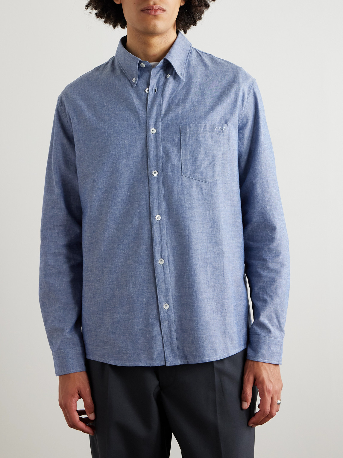 Apc Shirt A. P.c. Men Color Indigo In Blue