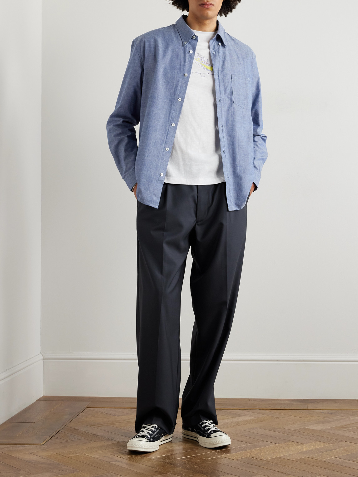 Apc Shirt A. P.c. Men Color Indigo In Blue