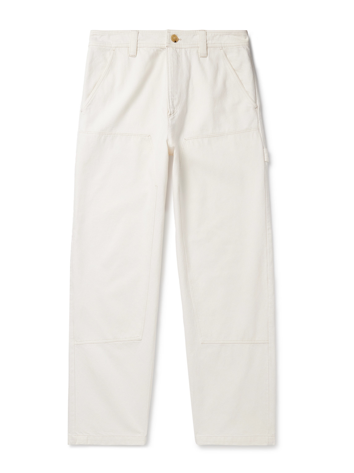 Apc Gustav Straight-leg Organic Cotton-twill Trousers In White