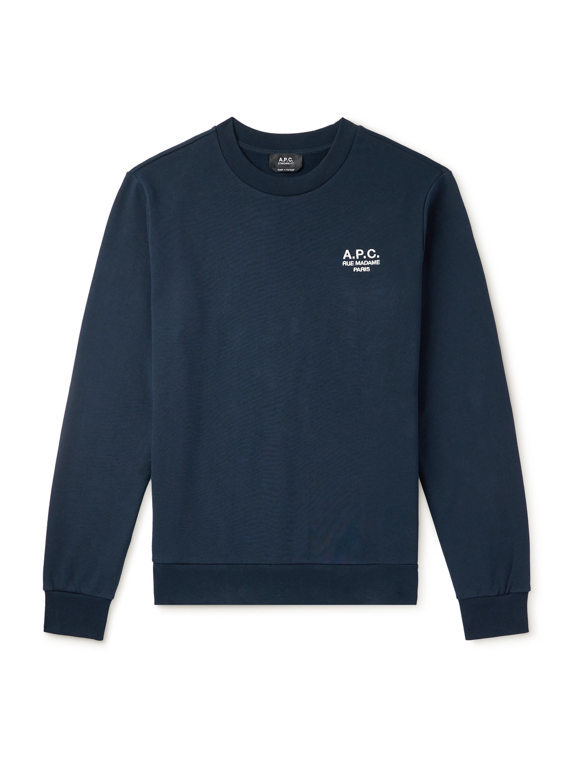 Apc Logo-embroidered Organic Cotton-jersey Sweatshirt