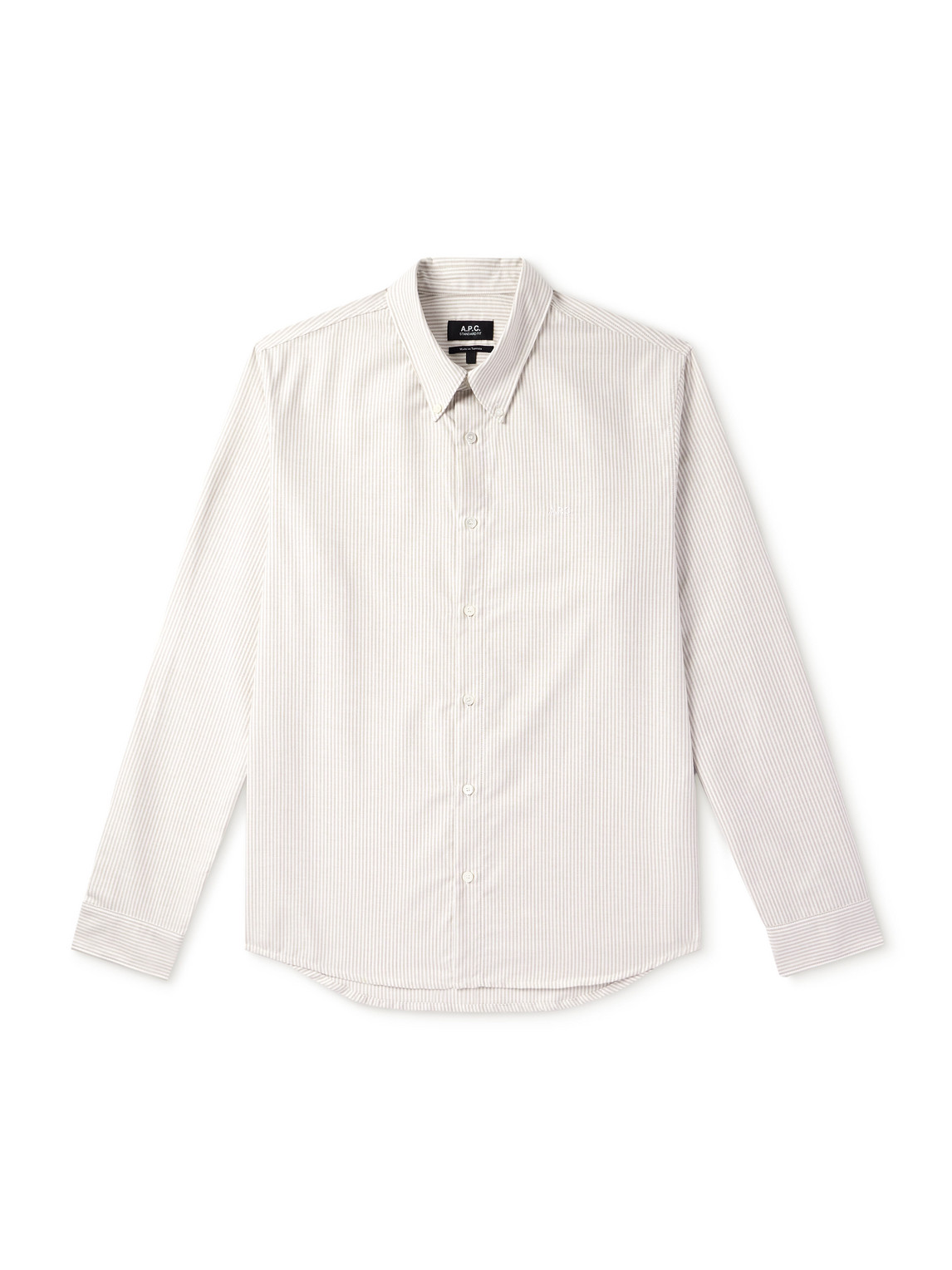 Apc Greg Button-down Collar Striped Cotton Oxford Shirt