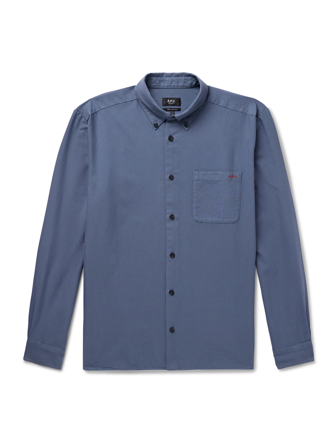Mateo Button-Down Collar Logo-Embroidered Cotton Shirt