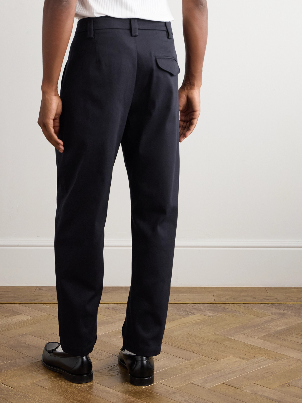 Apc Renato Tapered Pleated Cotton And Wool-blend Twill Trousers