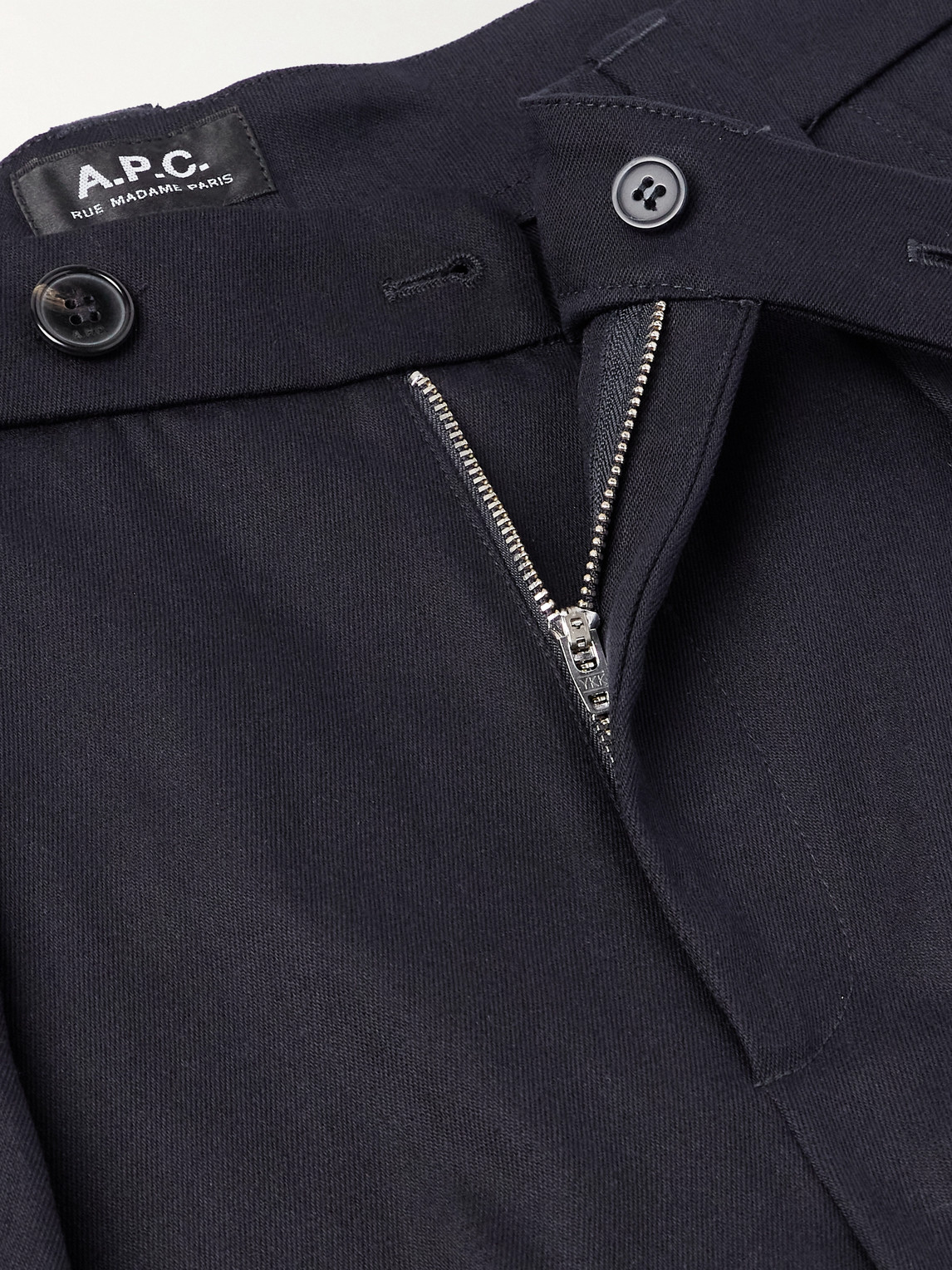 Apc Renato Tapered Pleated Cotton And Wool-blend Twill Trousers