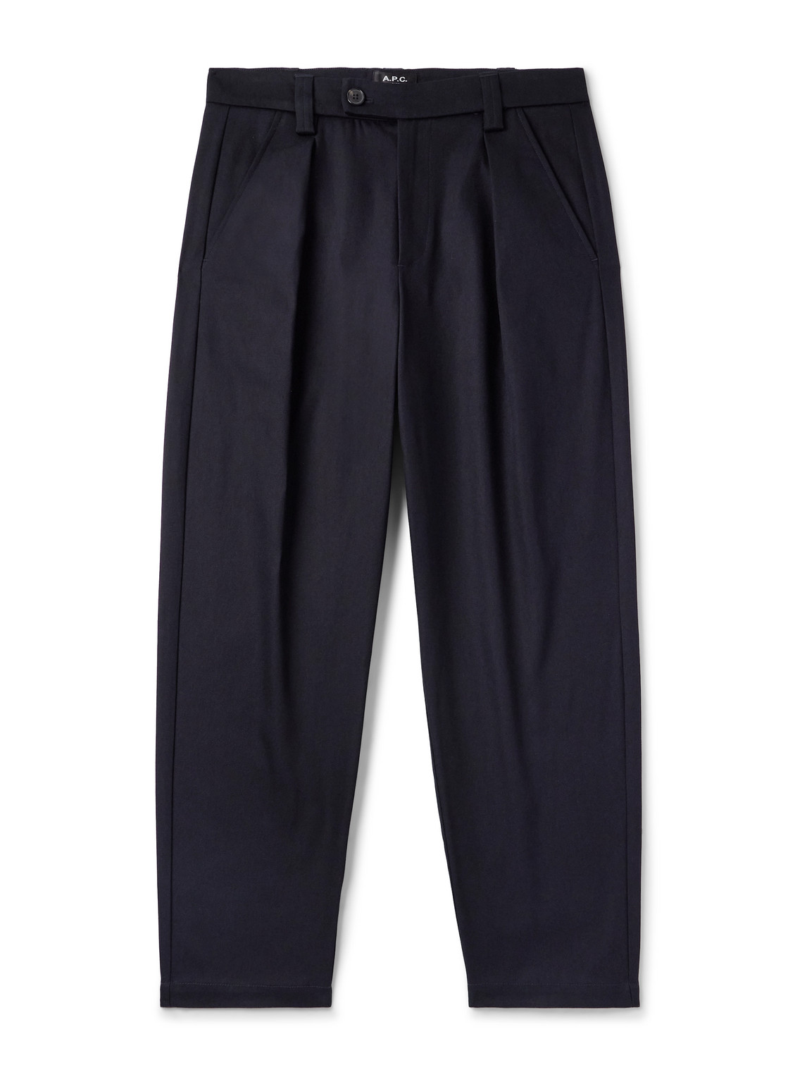 Apc Renato Tapered Pleated Cotton And Wool-blend Twill Trousers
