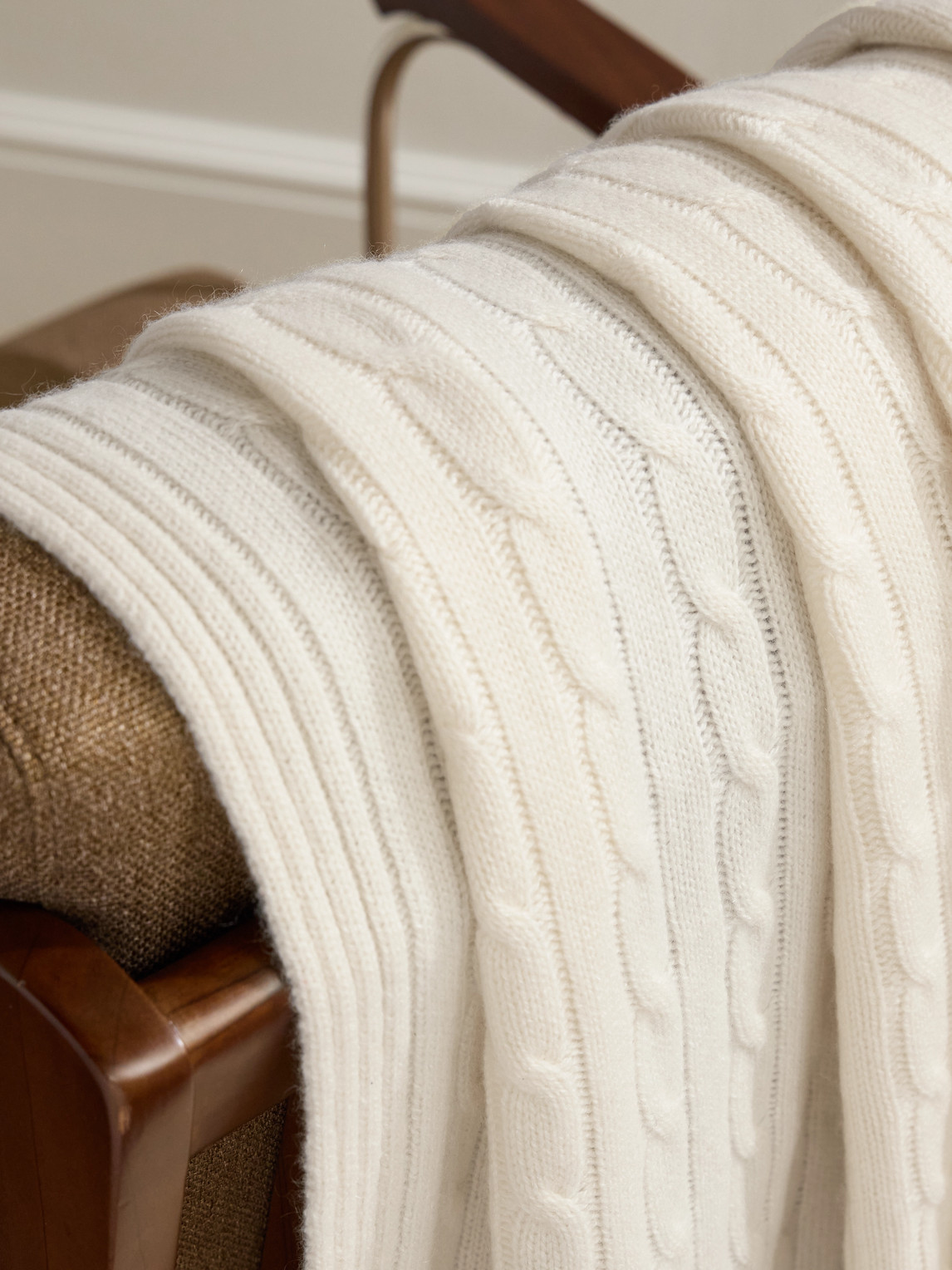  Ralph Lauren Home - Cable-knit Cashmere Throw - Men - White 