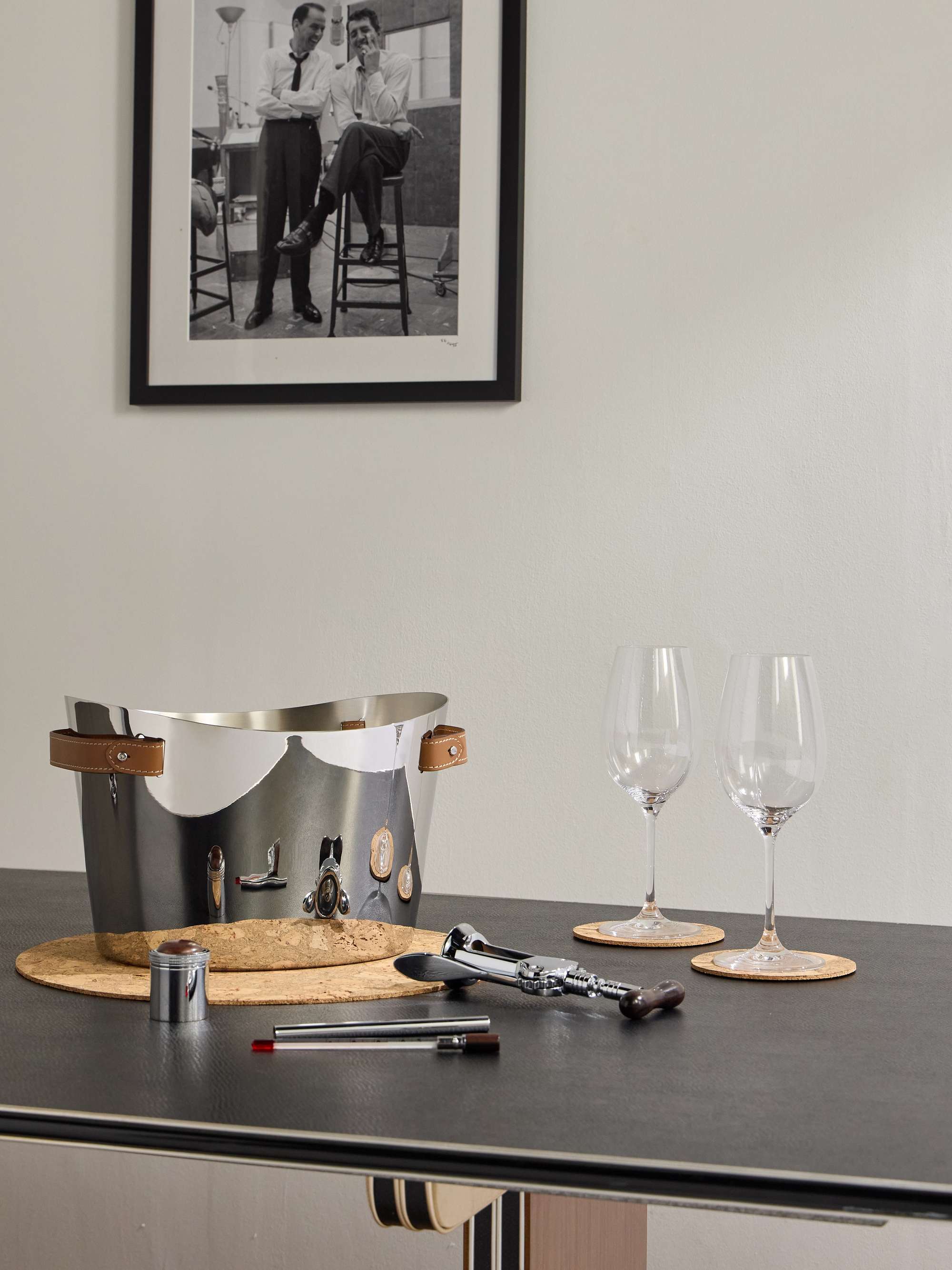 RALPH LAUREN HOME Secchiello da champagne in acciaio inossidabile e pelle Wyatt