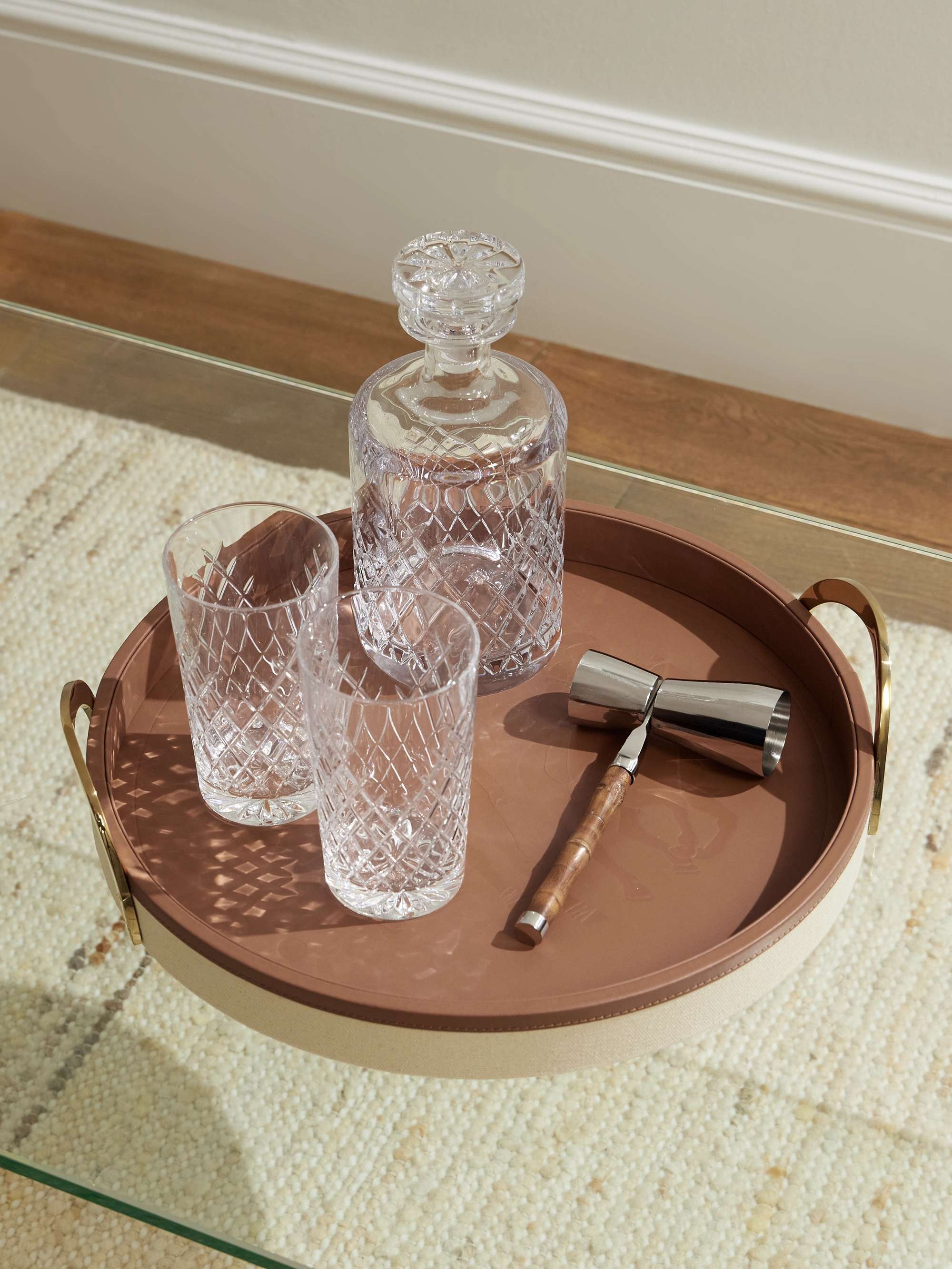 RALPH LAUREN HOME Garrett Canvas, Leather and Brass Tray