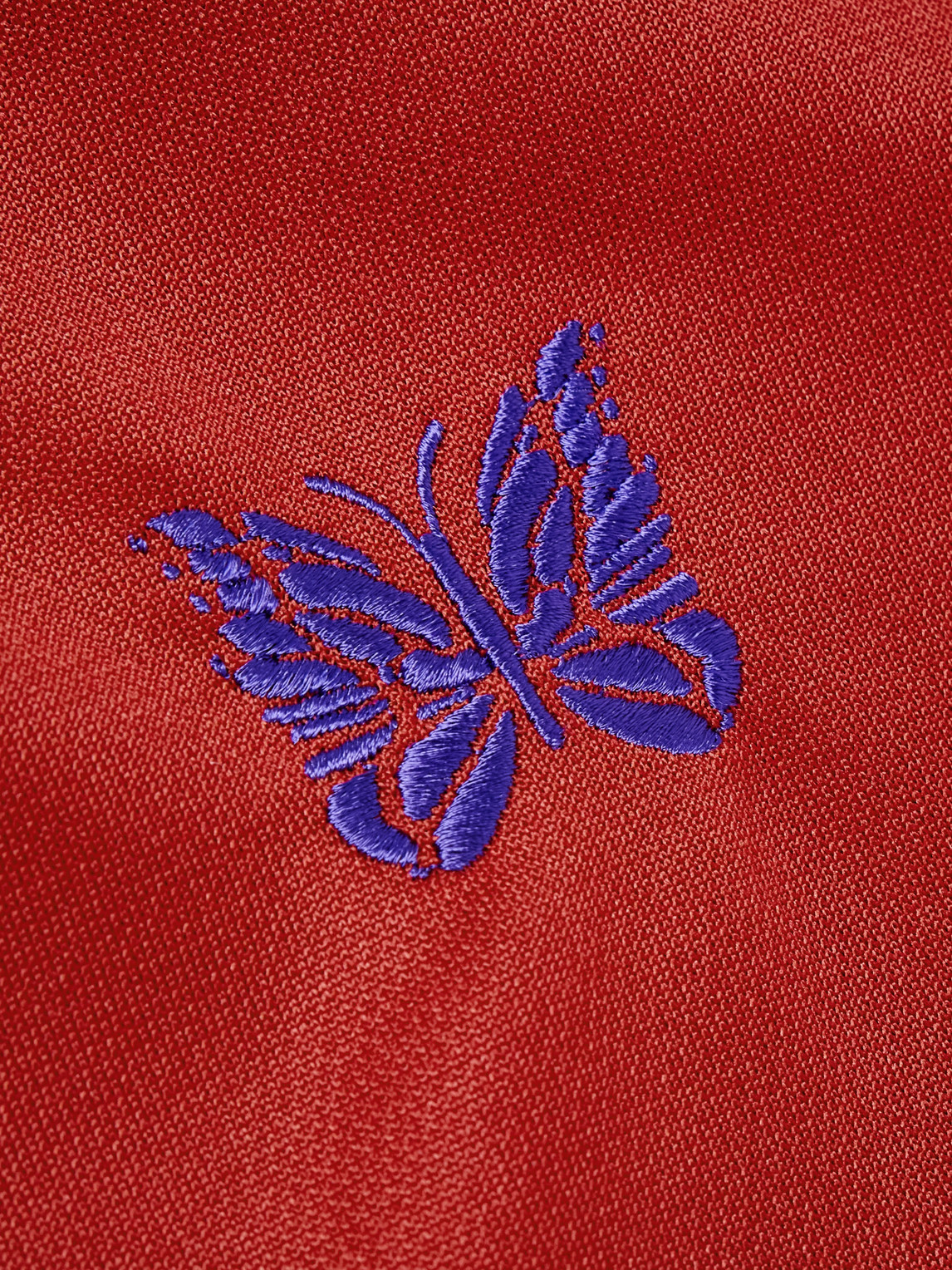 Needles Logo-embroidered Striped Tech-jersey Track Jacket In Red