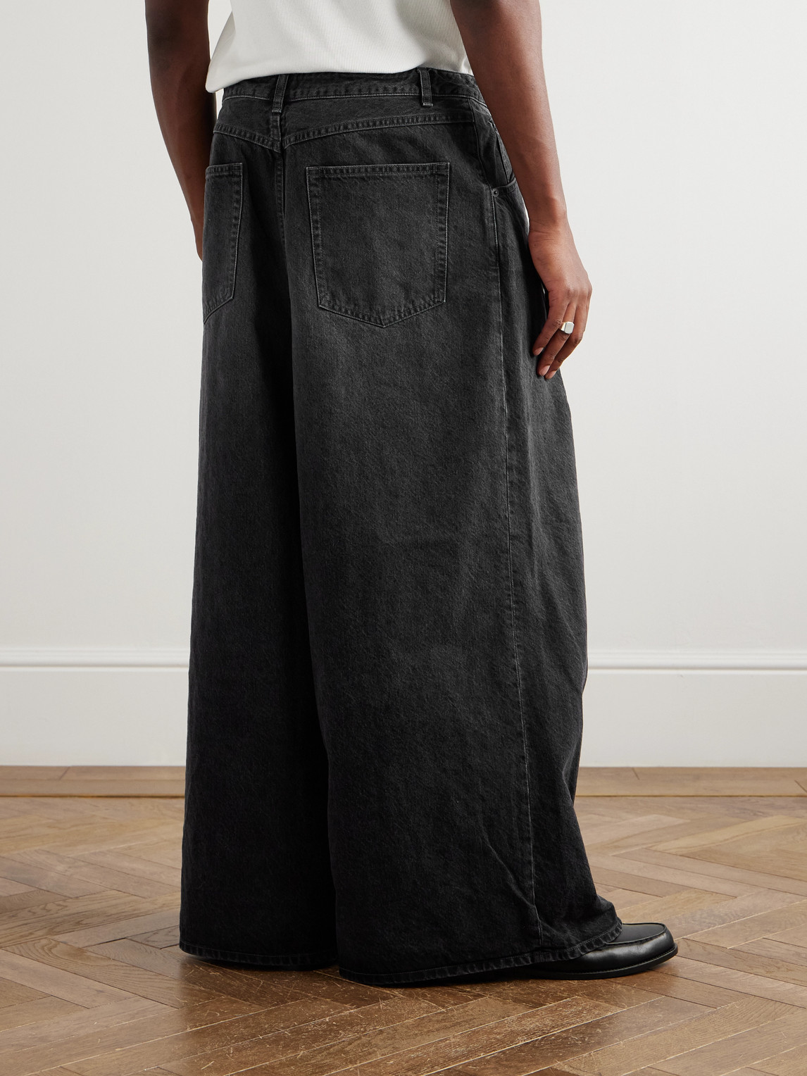 Needles H.d. Buggy Wide-leg Drawstring Jeans In Black