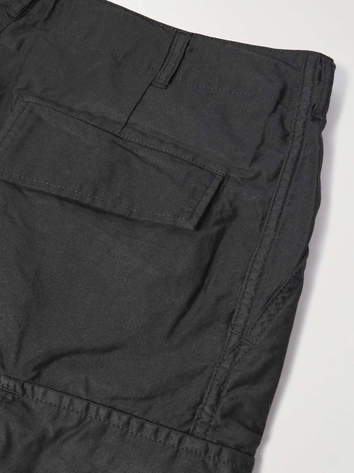 Needles H.d. Wide-leg Cotton-twill Drawstring Cargo Trousers In Black