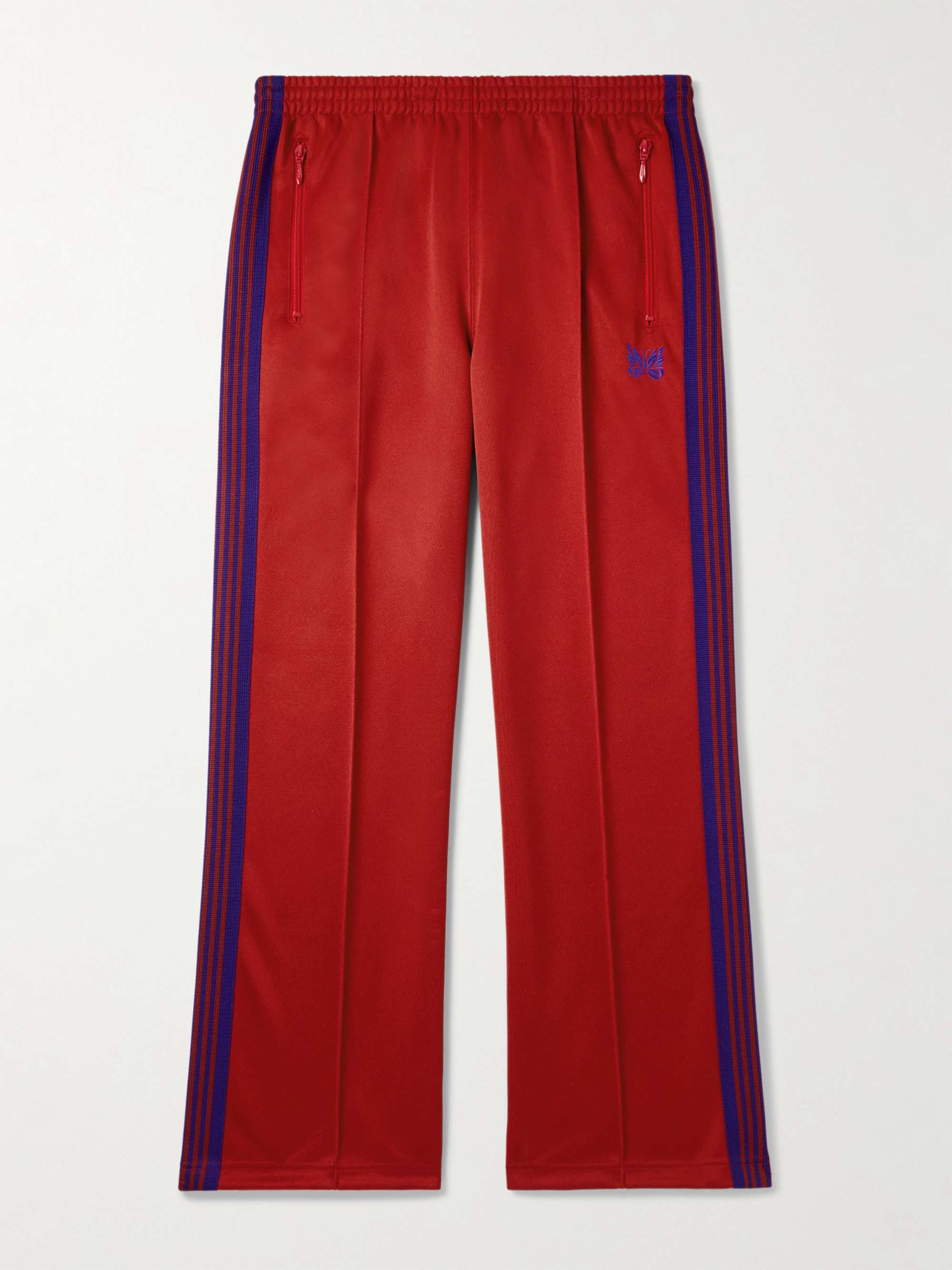 NEEDLES Straight-Leg Webbing-Trimmed Logo-Embroidered Jersey