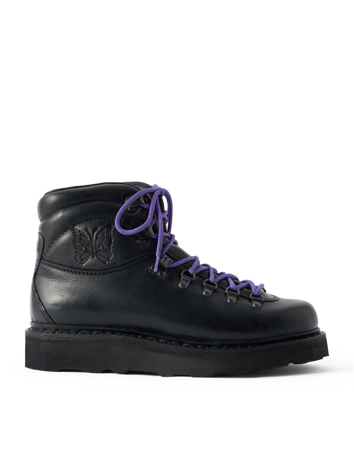 Needles Logo-debossed Leather Boots In Multi