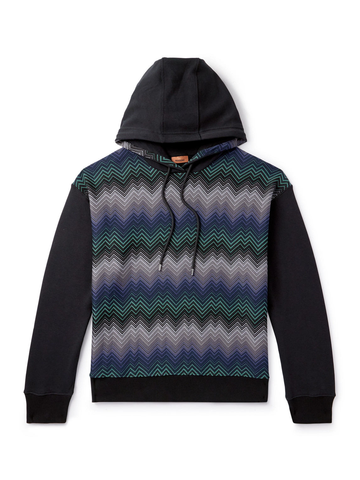 Missoni Kapuzen-sweatshirt Mit Zickzack-einsatz In Black