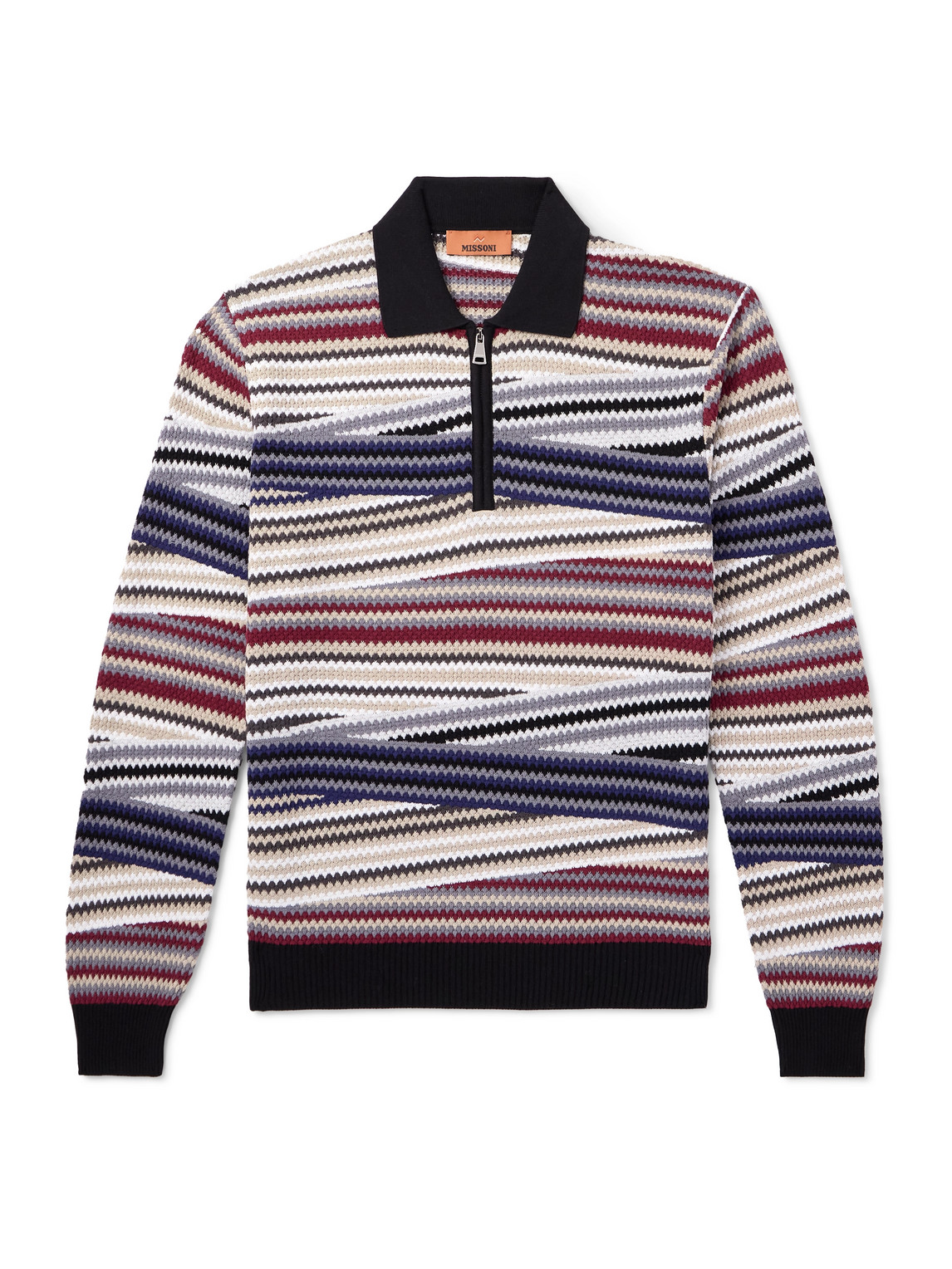 Missoni Striped Cotton Half-zip Sweater