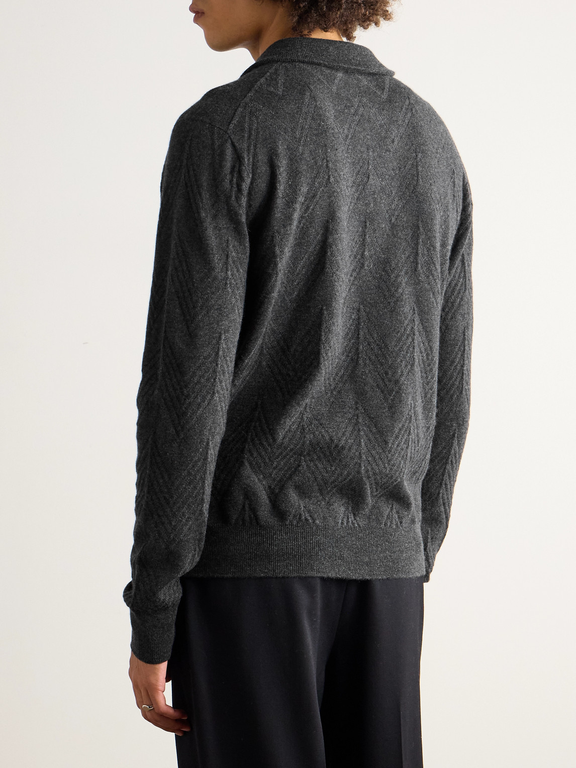 Missoni Cashmere Half-zip Sweater In Gray