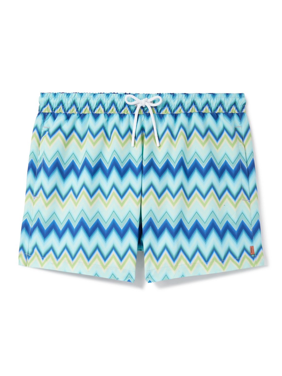 Straight-Leg Mid-Length Striped Swim Shorts
