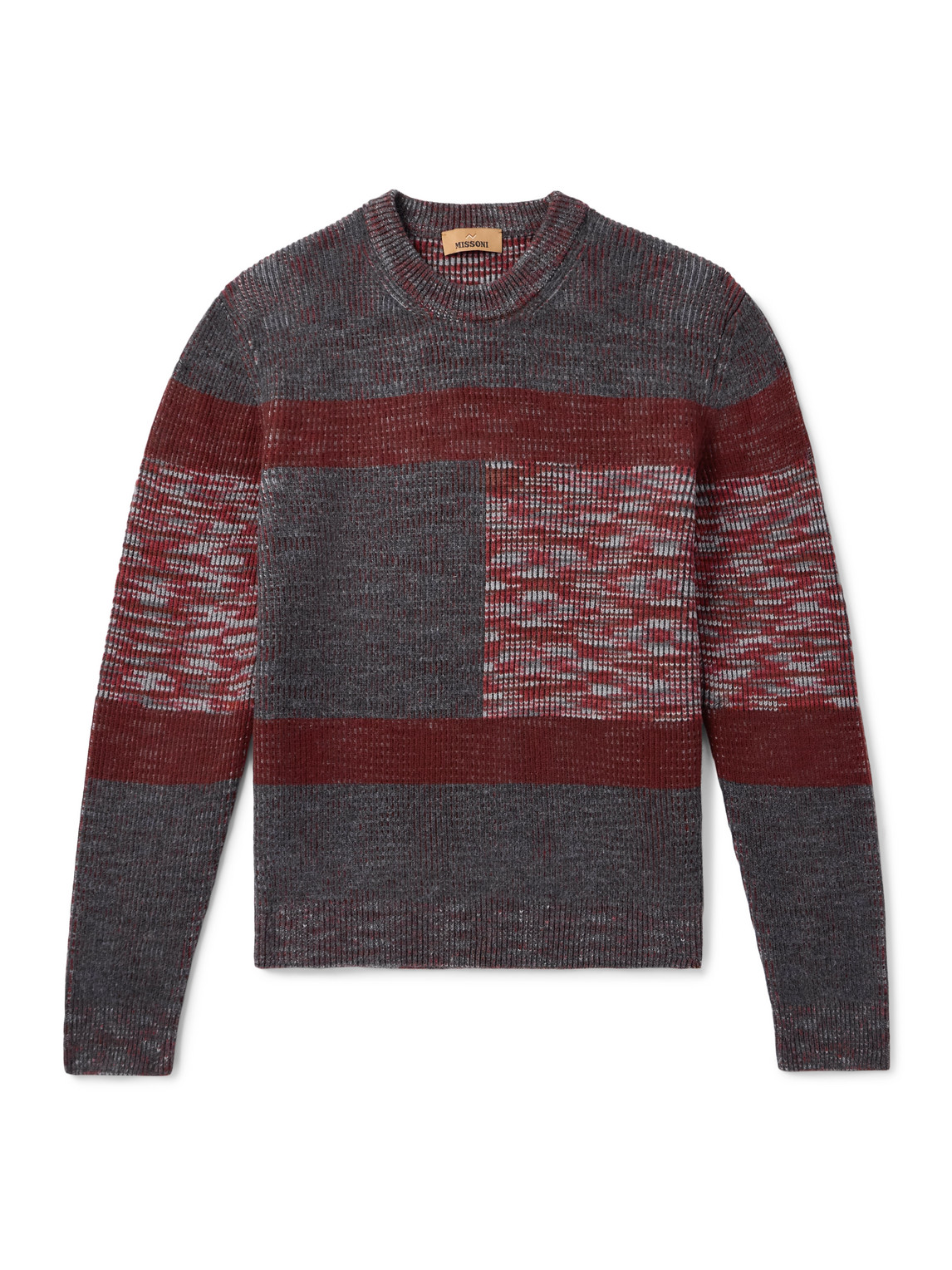 Missoni Space-dyed Ribbed Wool Sweater In Gray