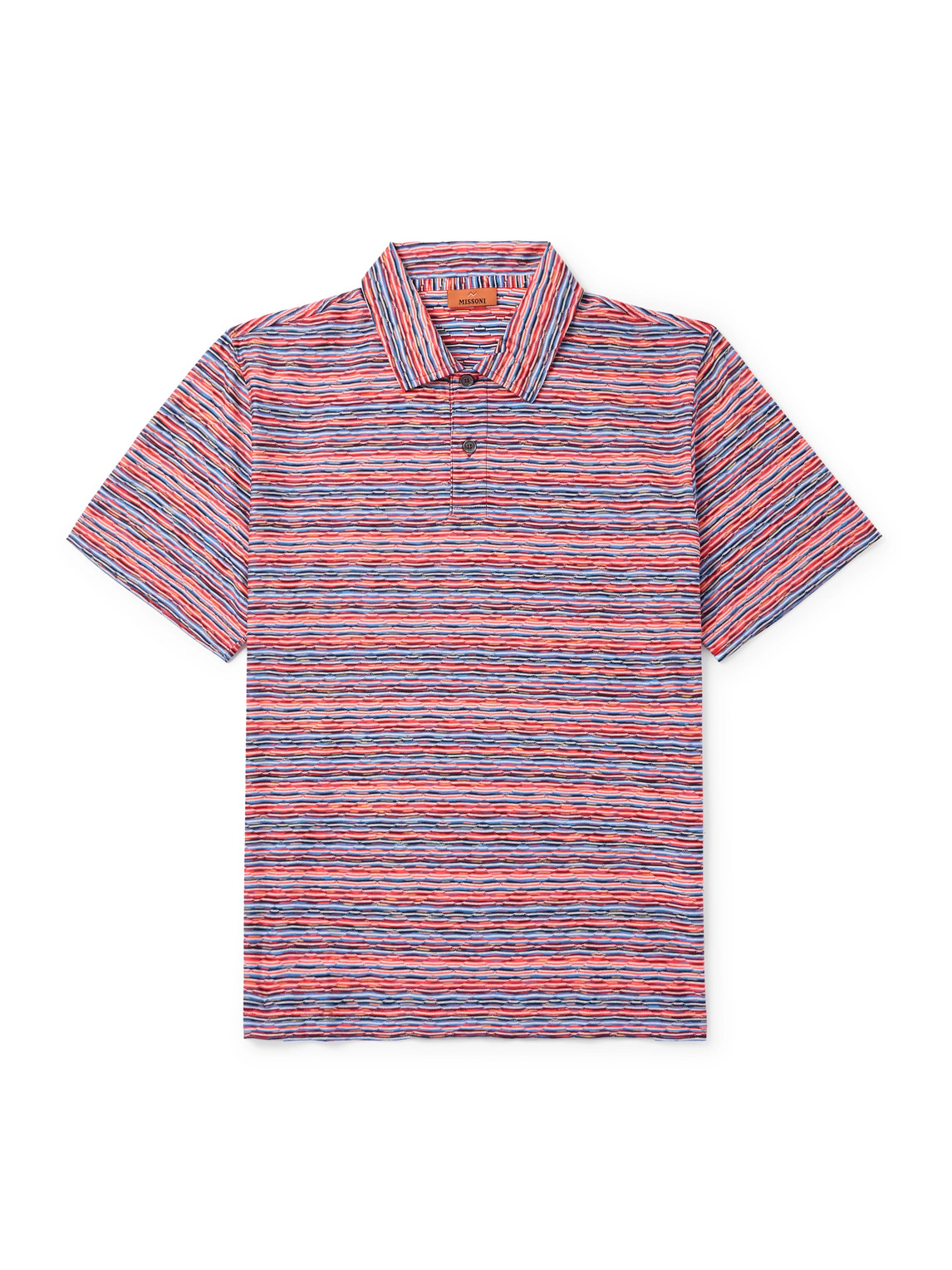 Missoni Space-dyed Cotton Polo Shirt In Red