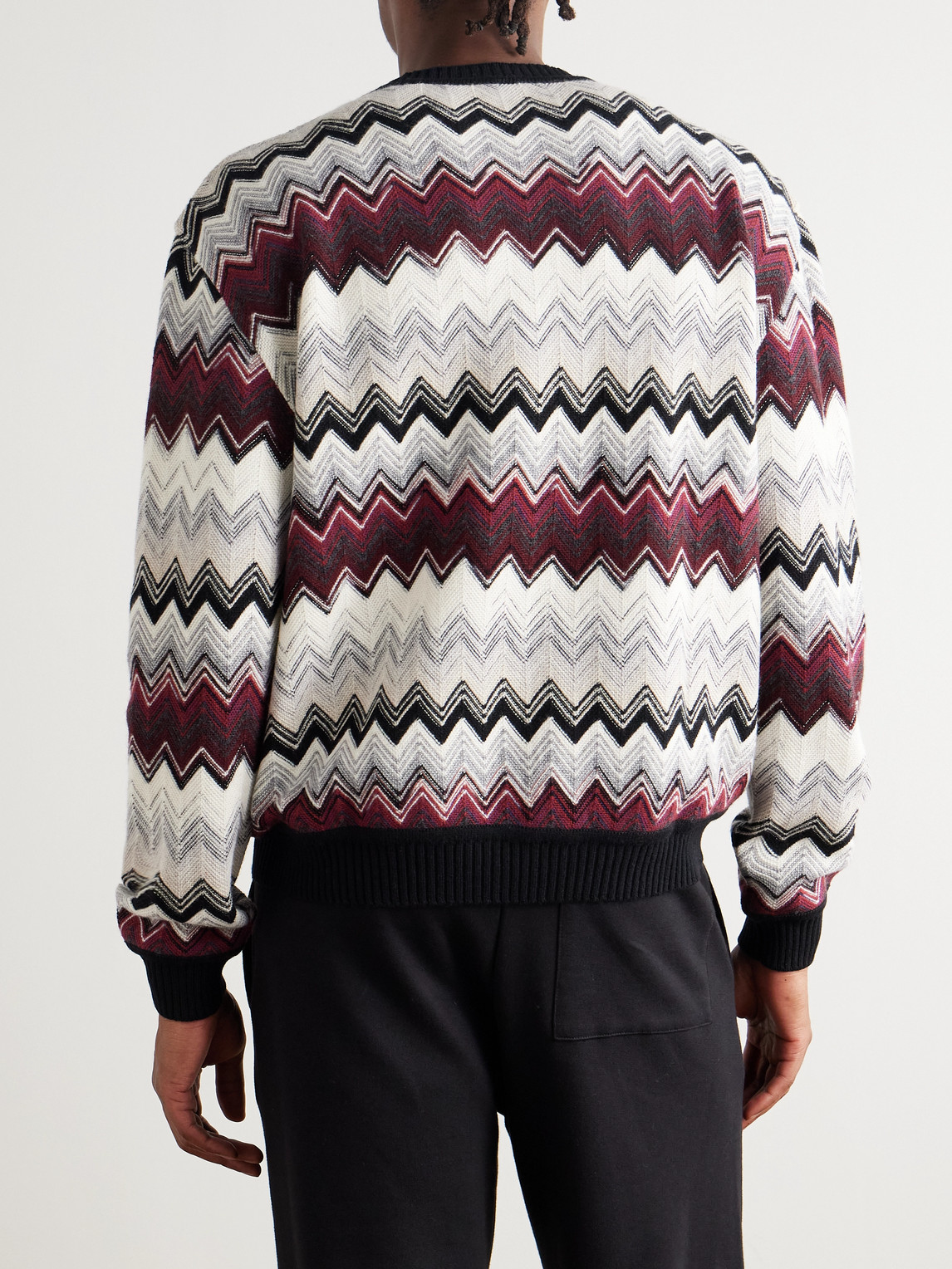 Missoni Rundhalspullover Mit Flammigem Zickzackmuster In Black