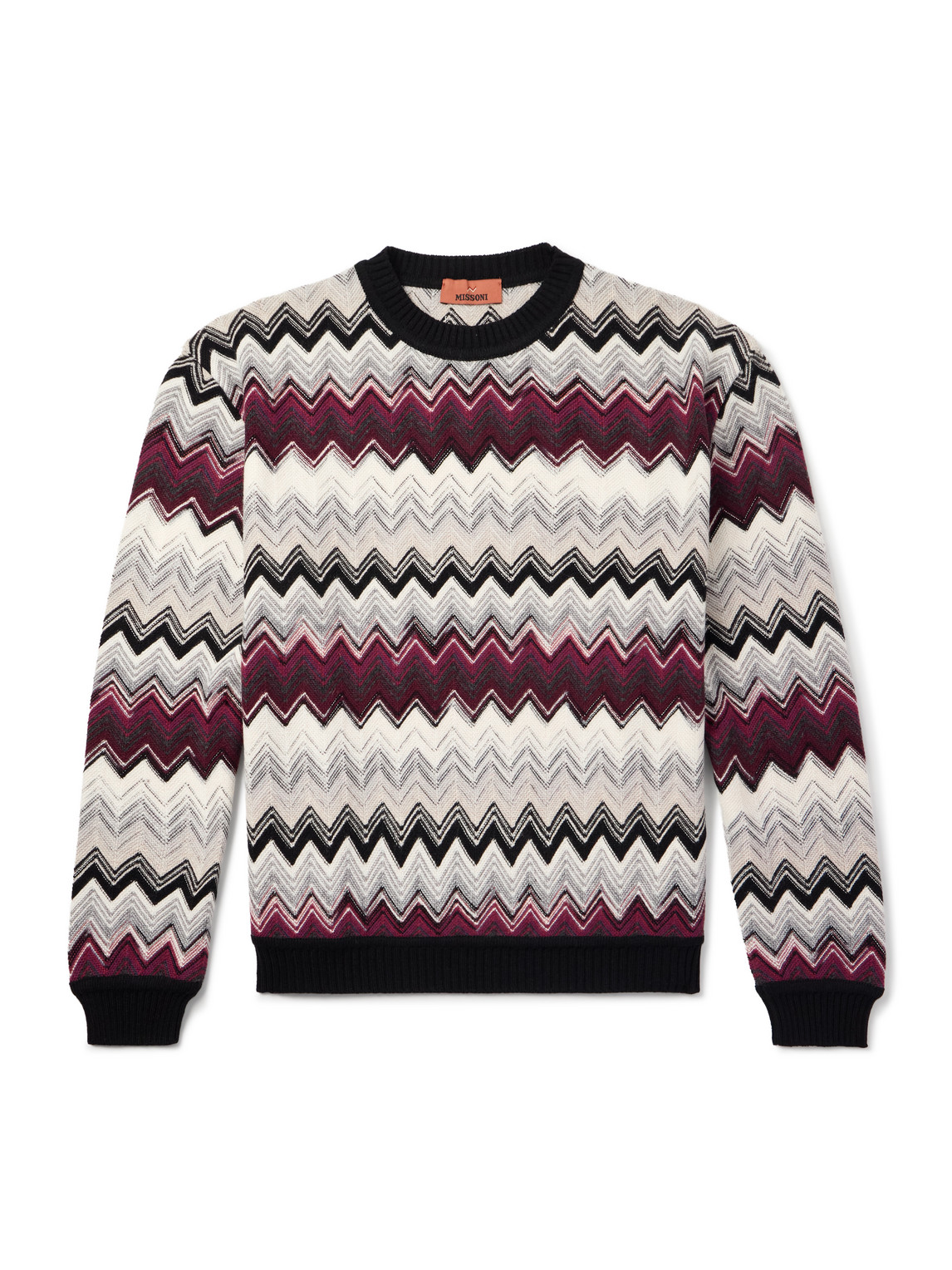 Missoni Rundhalspullover Mit Flammigem Zickzackmuster In Black