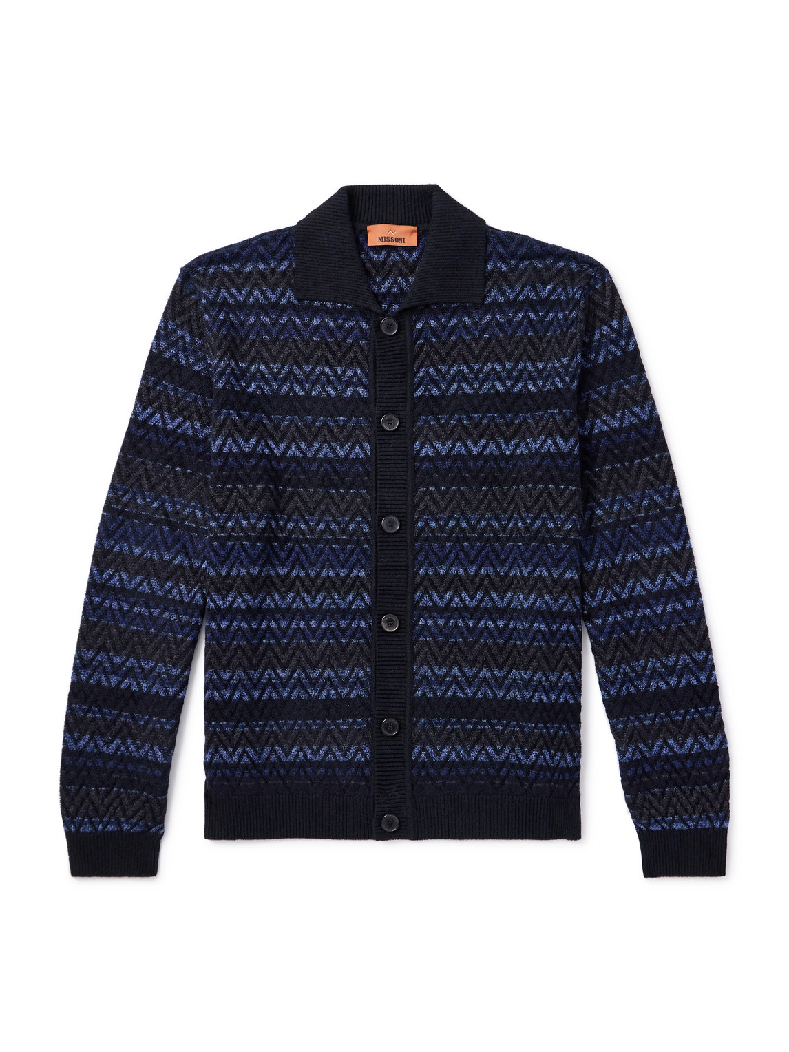 Missoni Striped Jacquard-knit Cardigan In Blue