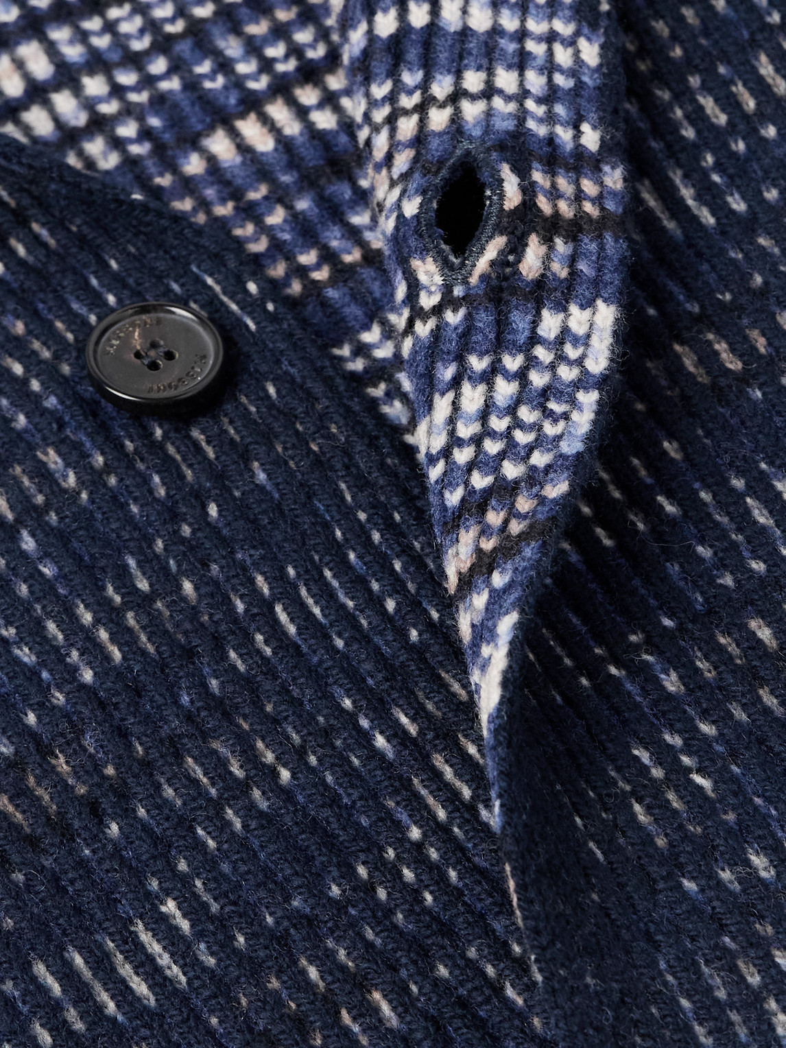 Missoni Unstructured Space-dyed Ribbed Wool Blazer In Blue