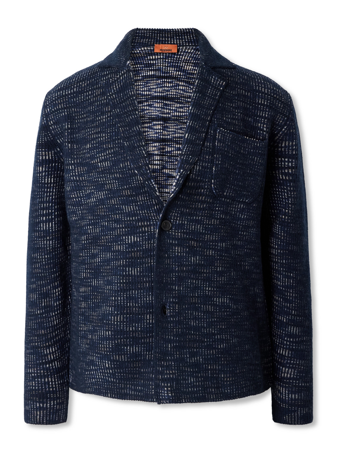 Missoni Unstructured Space-dyed Ribbed Wool Blazer In Blue