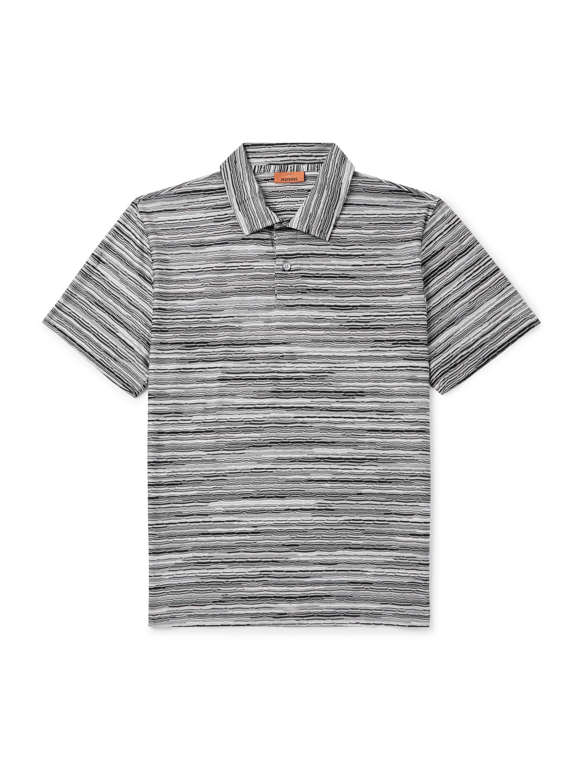 Missoni Space-dyed Cotton Polo Shirt In Gray