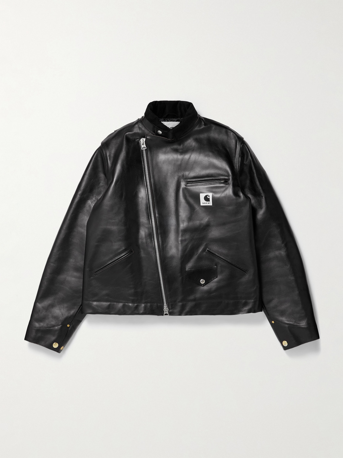 Sacai Carhartt WIP Cotton Corduroy-Trimmed Leather Jacket - Men