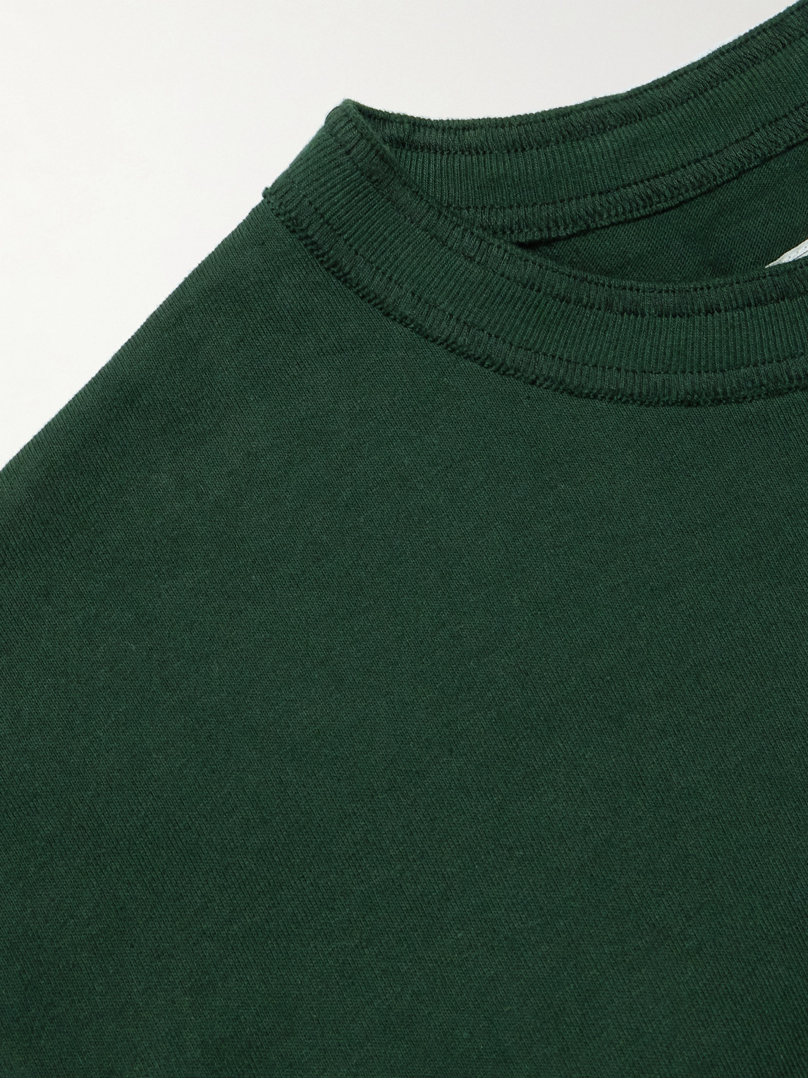 Sacai Carhartt Wip Logo-appliquéd Canvas-trimmed Cotton-jersey T-shirt In Green