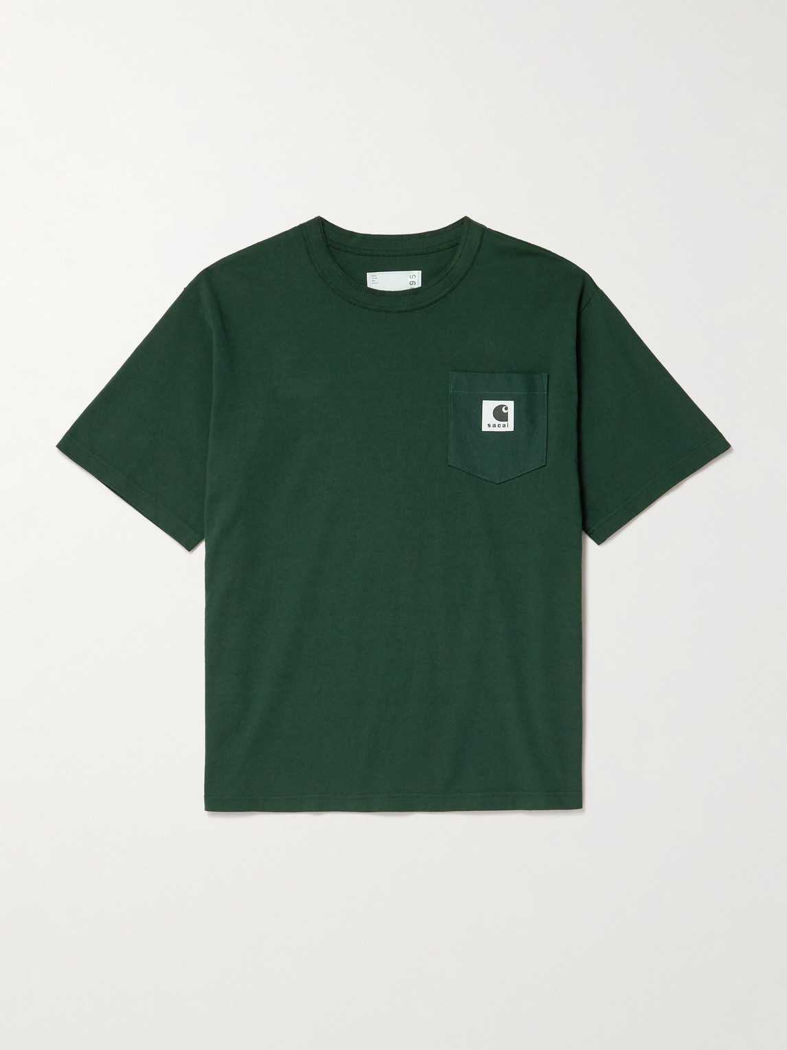 Sacai Carhartt WIP Logo-Appliquéd Canvas-Trimmed Cotton-Jersey T-Shirt - Men