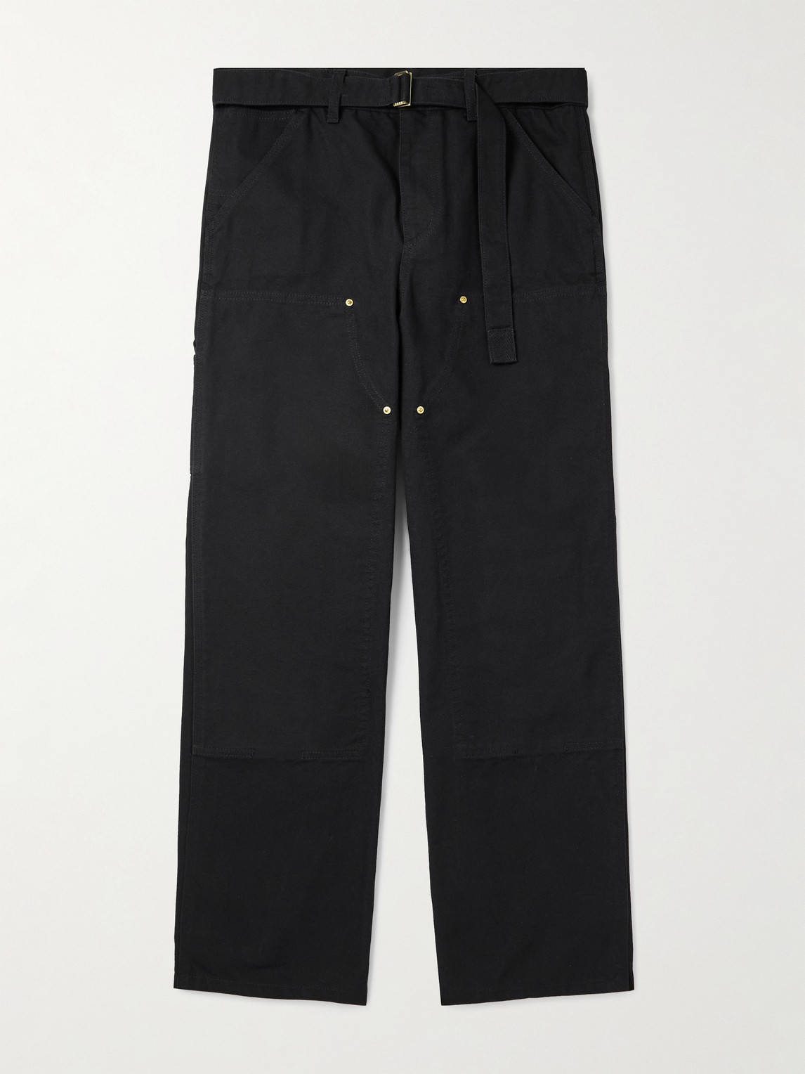 Sacai Carhartt WIP Straight-Leg Belted Panelled Cotton-Canvas Trousers - Men