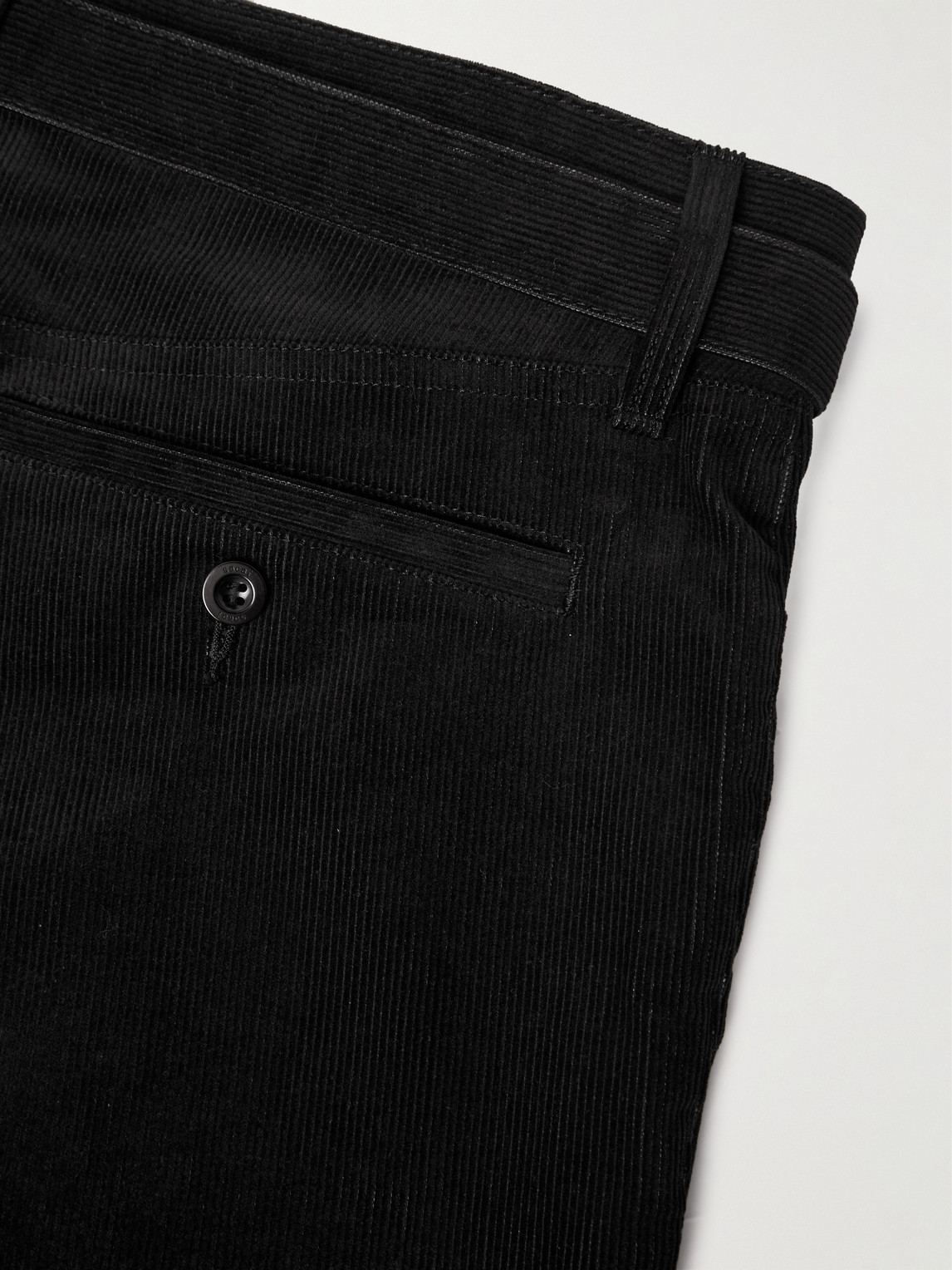 Sacai Straight-leg Belted Cotton-blend Corduroy Trousers In Black