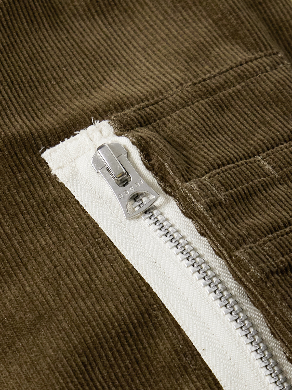 Sacai Canvas-trimmed Cotton-blend Corduroy Bomber Jacket In Brown