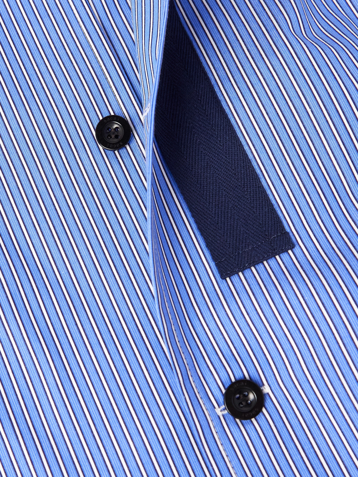 Sacai Striped Cotton-poplin Shirt In Blue