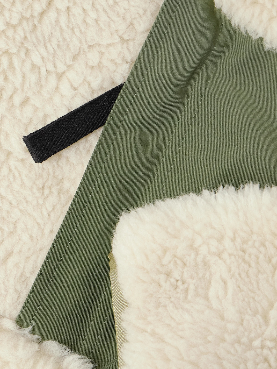 Sacai Shell-trimmed Wool-blend Fleece Hooded Coat In Multi