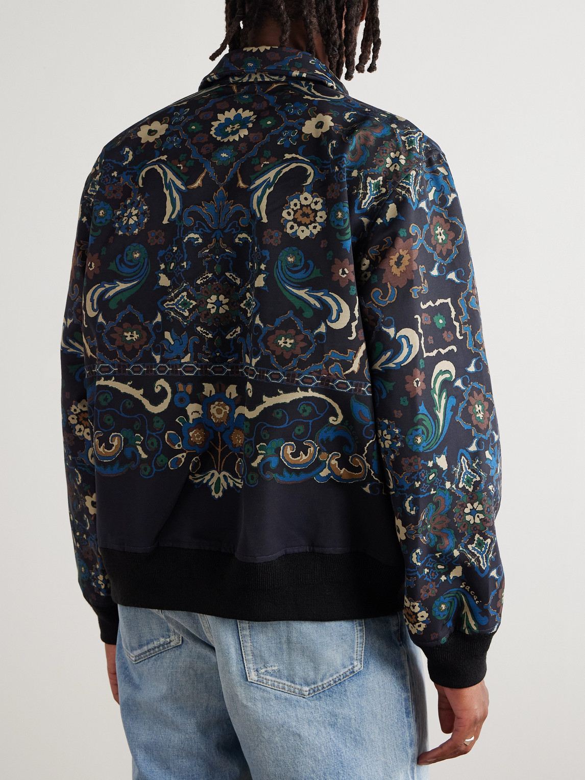 Sacai Floral-print Cotton-blend Bomber Jacket In Multi
