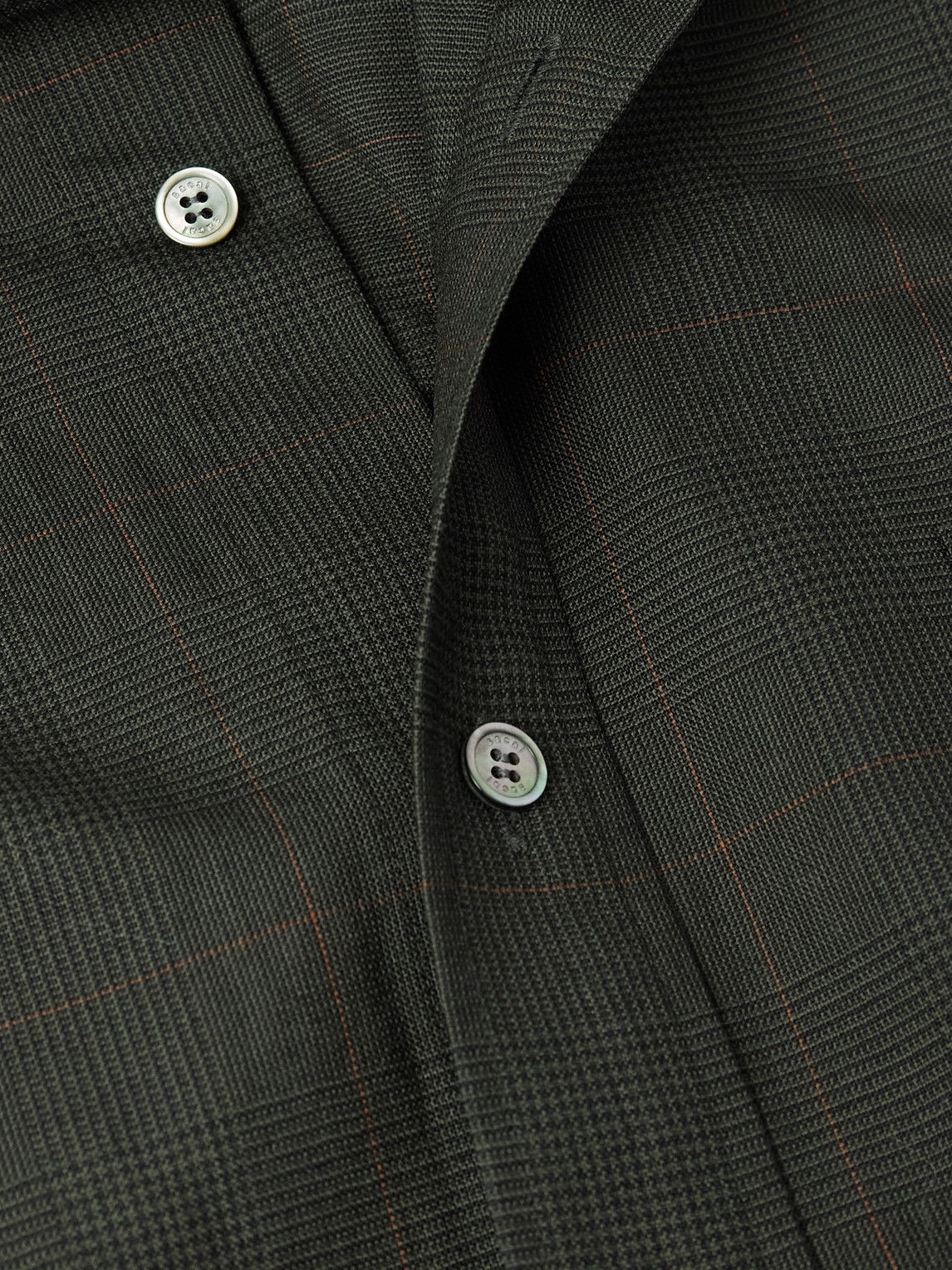 Sacai Shell-trimmed Prince Of Wales Checked Wool Shirt In Green