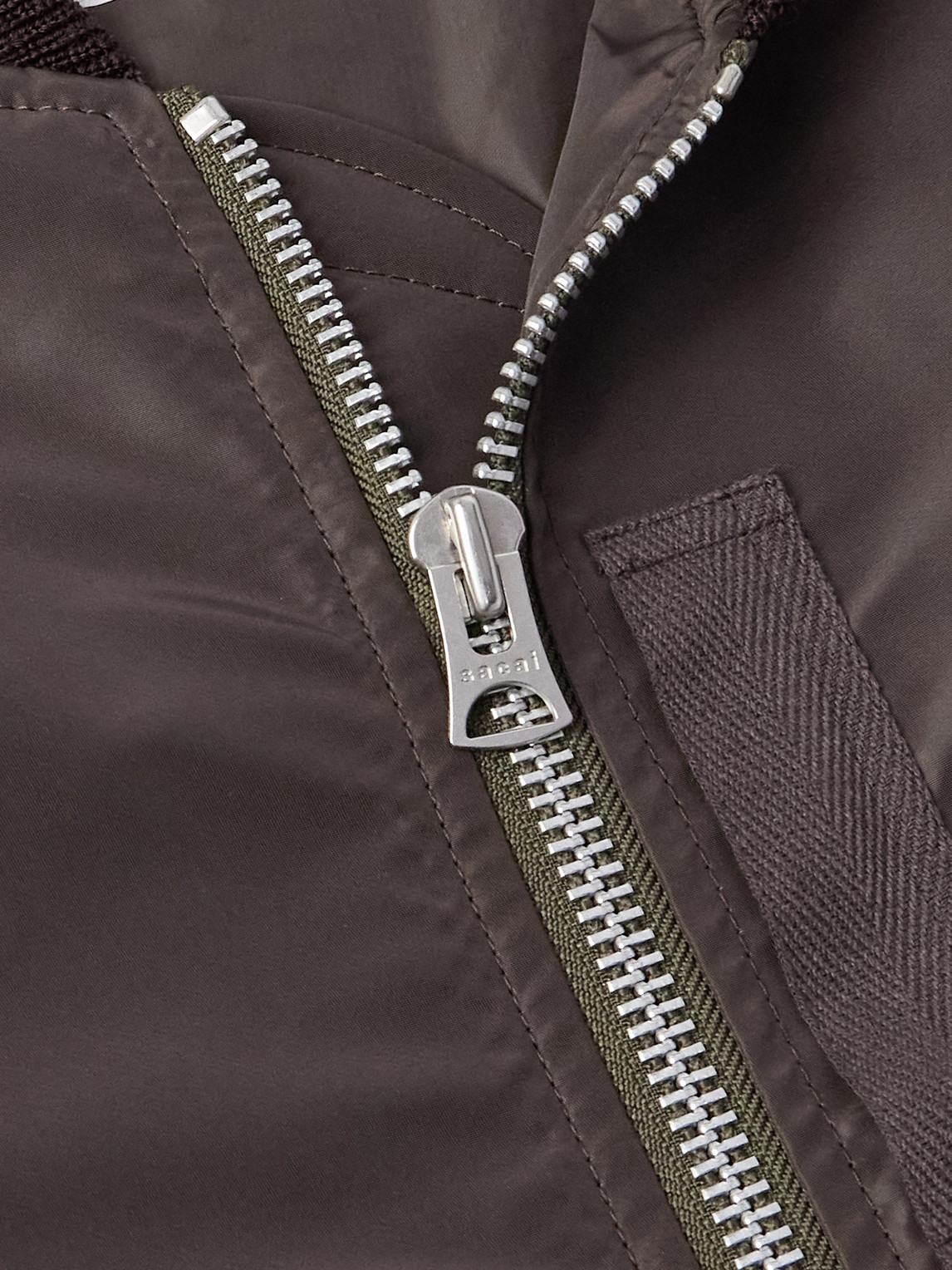 Sacai Shell Bomber Jacket In Brown