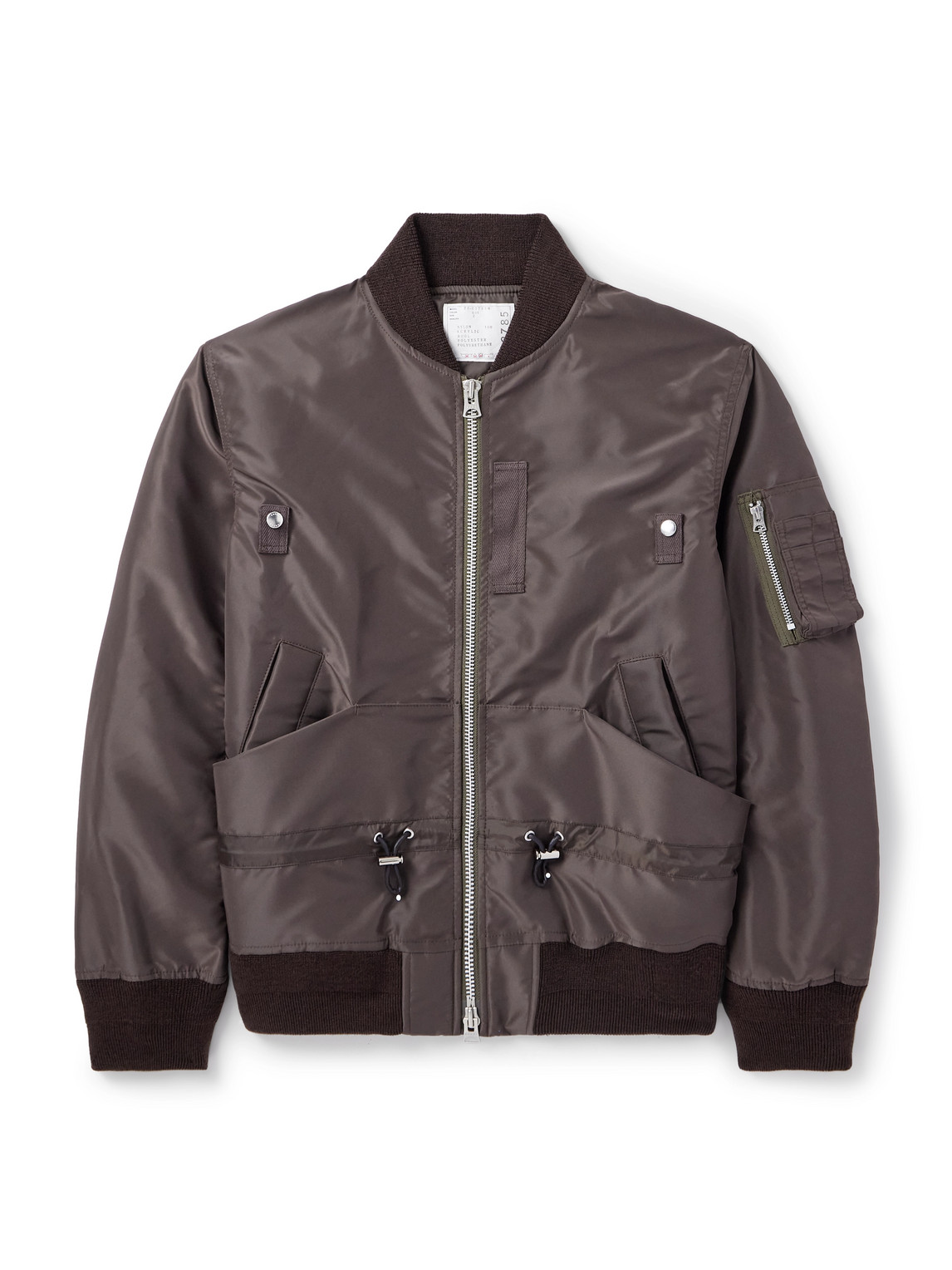 Sacai Shell Bomber Jacket In Brown